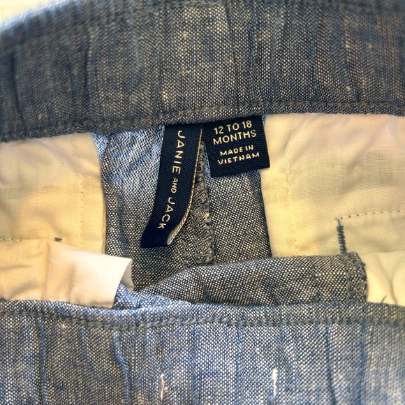 Janie and Jack blue chambray linen pants - Picture 2 of 3